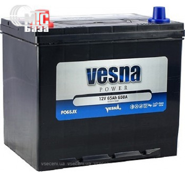 Аккумулятор Vesna Power [415965] 6СТ-65 Ач L EN650 А 230x173x218мм